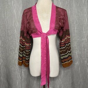 **Flawed** Missoni fine knit merino wool tie front crop cardi